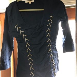 Navy blue knit top
